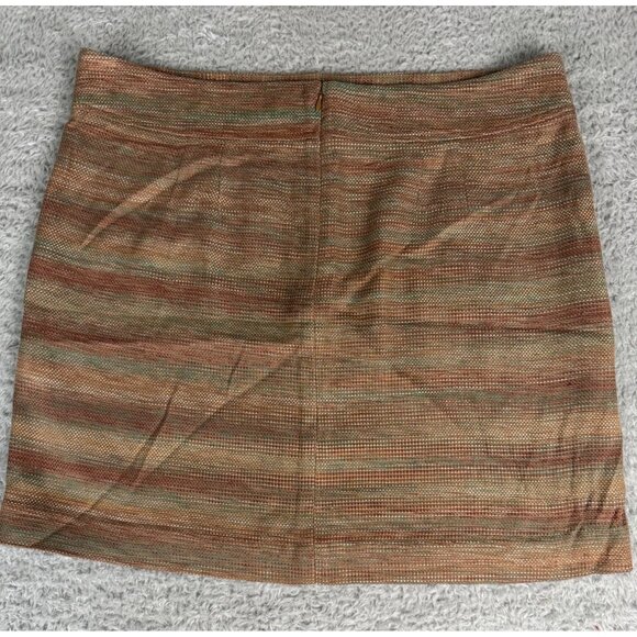 Ann Taylor Loft Womens Woven Mini Skirt Size 16 Brown & Teal NWT Textured Fabric - Picture 3 of 13